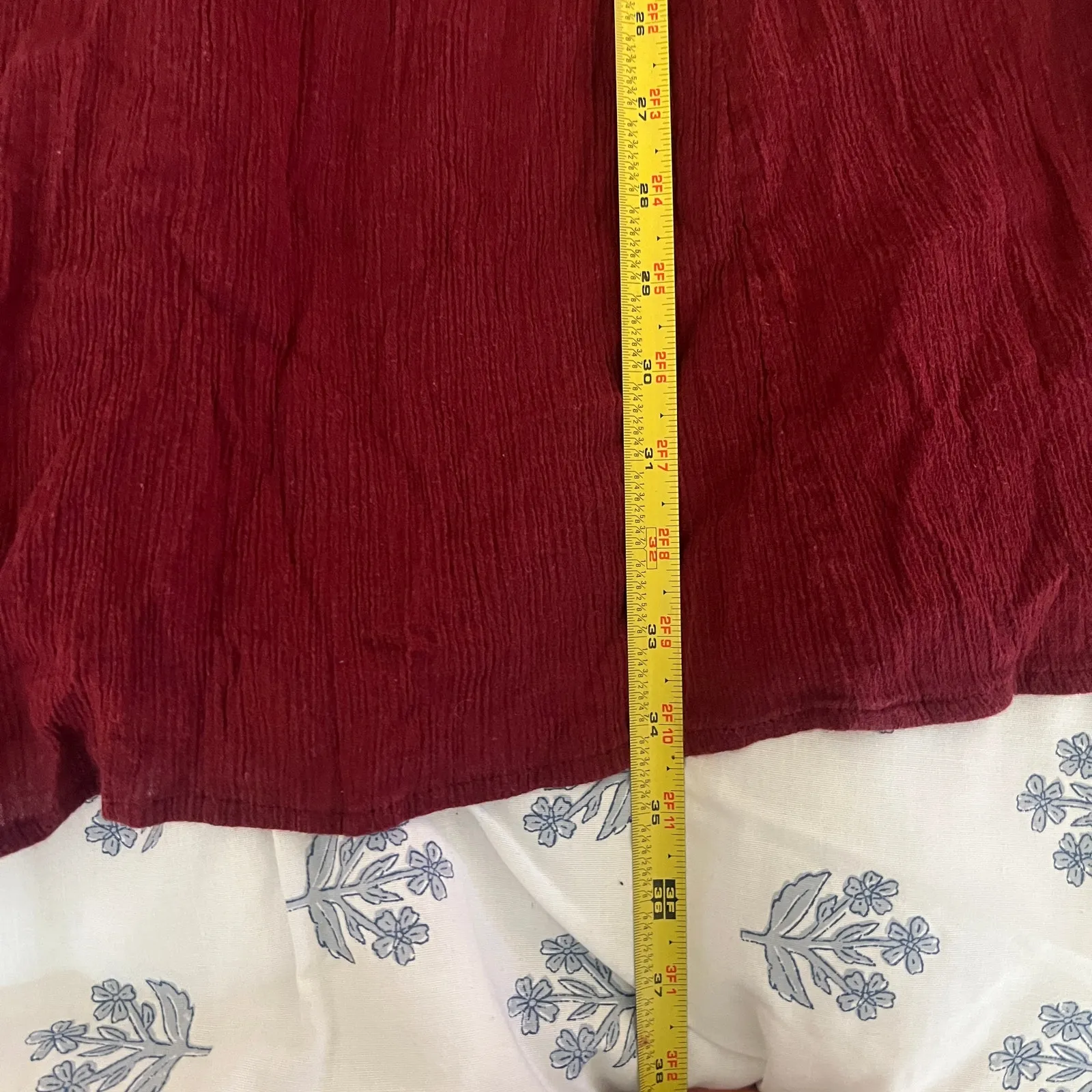 Anthropologie Michelle Plisse Mini Dress Minimalist Pullover Women Burgundy M - Image 11