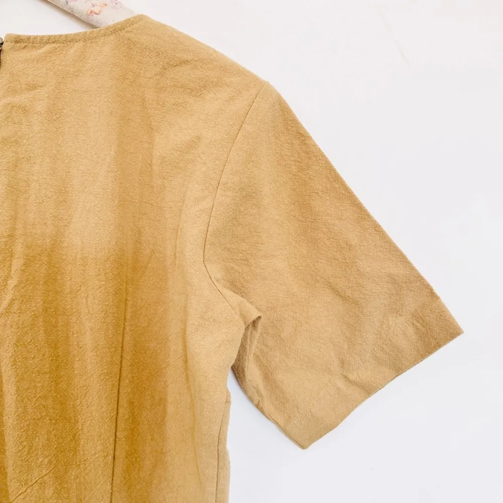 Ilana Kohn 100% cotton Tan Short Sleeve Romper Size 4 - Image 8