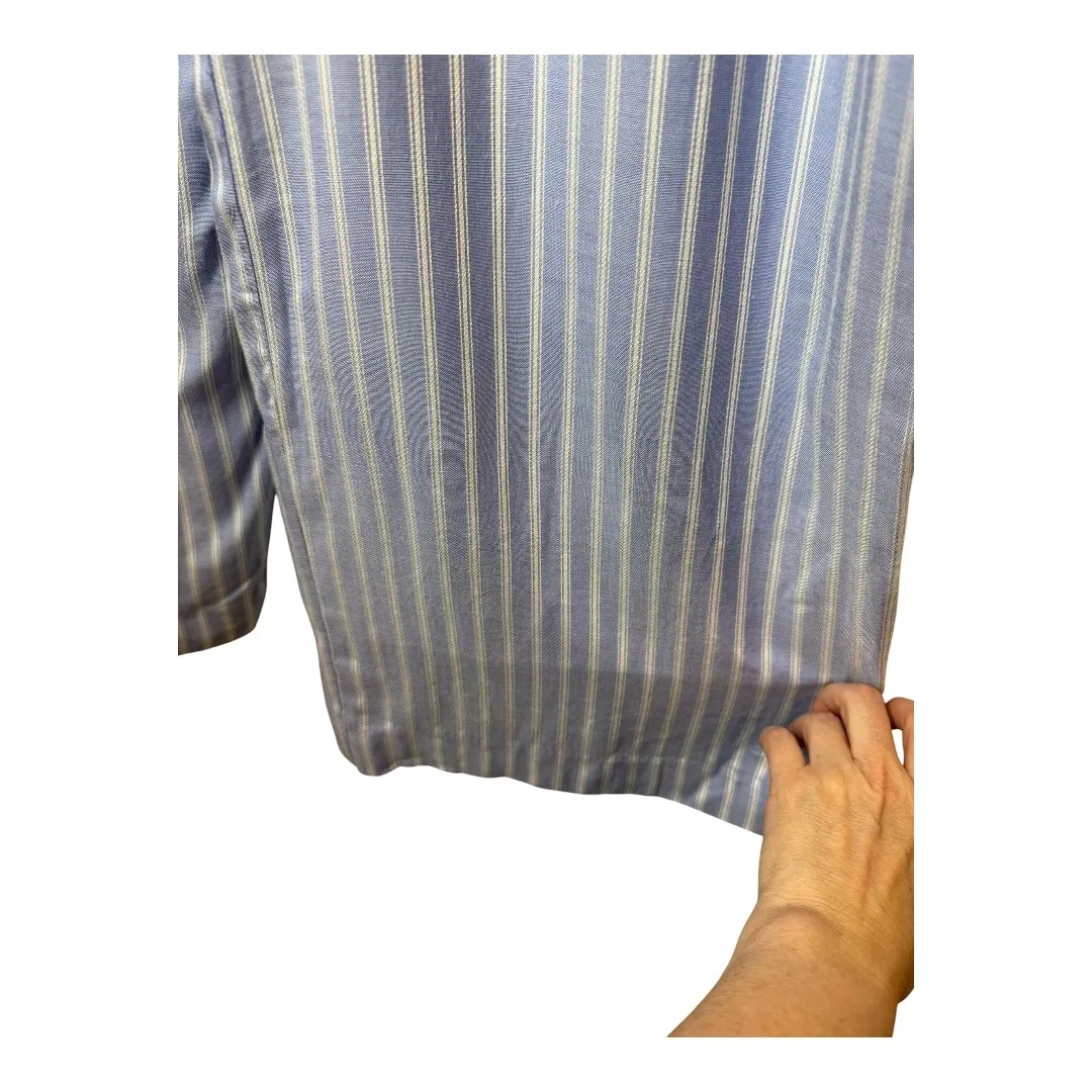 J Crew Jumpsuit Women 8 Blue White Striped Tie Front Cropped Wide Leg NWT Preppy - Image 7