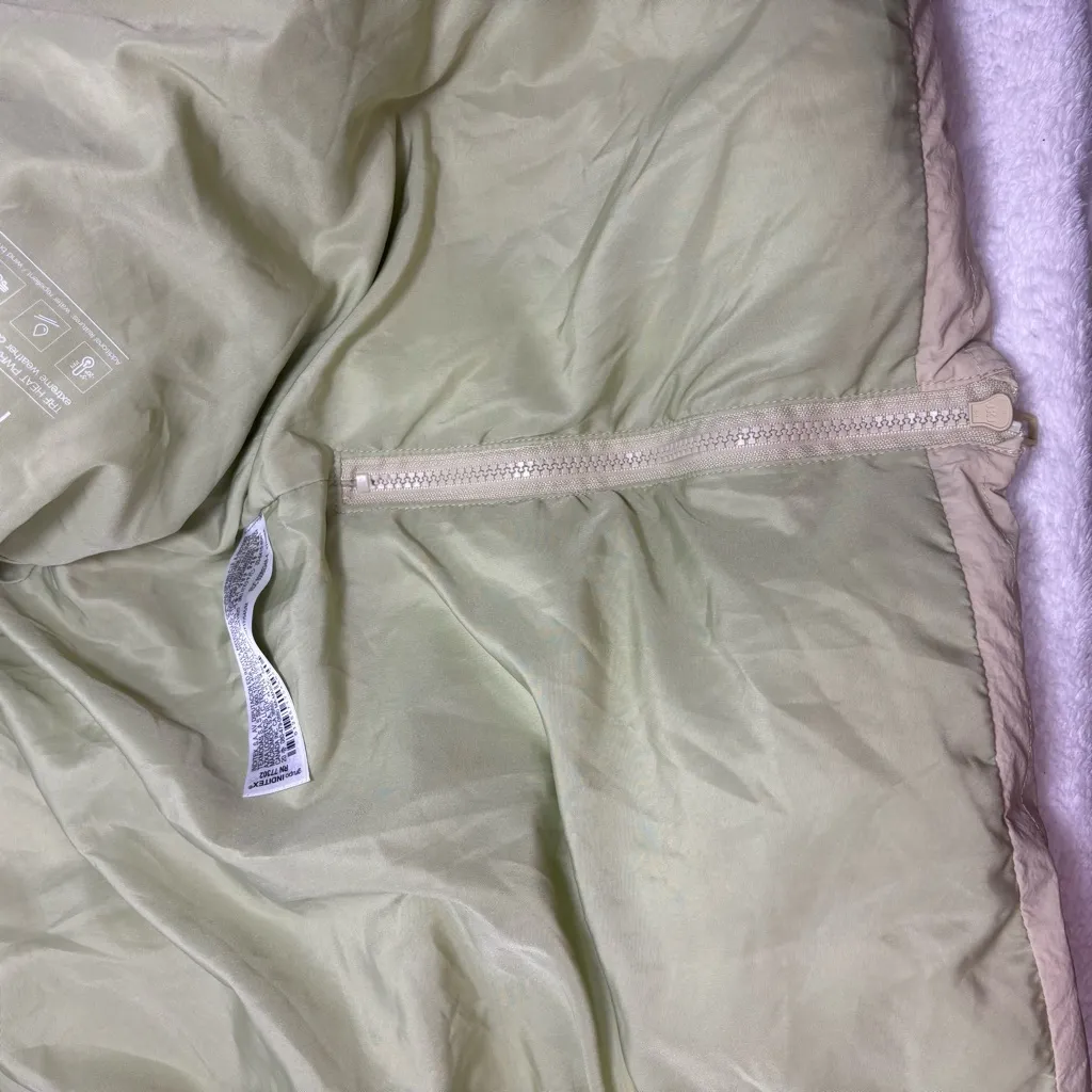 Zara Light Beige Puffer Jacket Full Zip Water Repellent Oversize Size M - Image 8