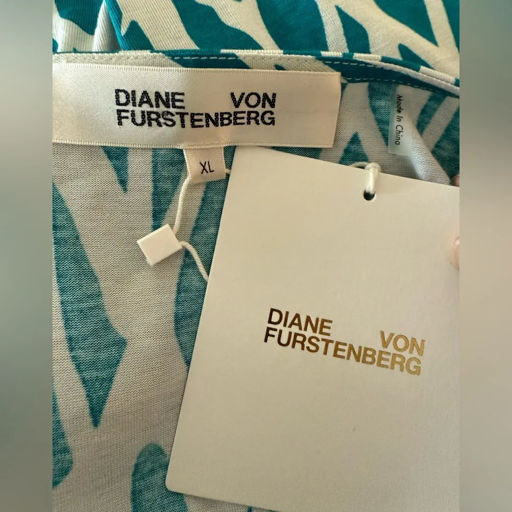 Diane Von Furstenberg DVF Kip Romper Twigg Turquoise NWT Size XL MSRP $468 - Image 3