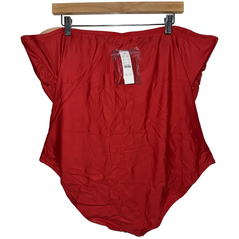 NWT J. Crew Ruched Bandeau One-Piece Swimsuit BC115 Bright Cerise Womens Size 24 - Image 5