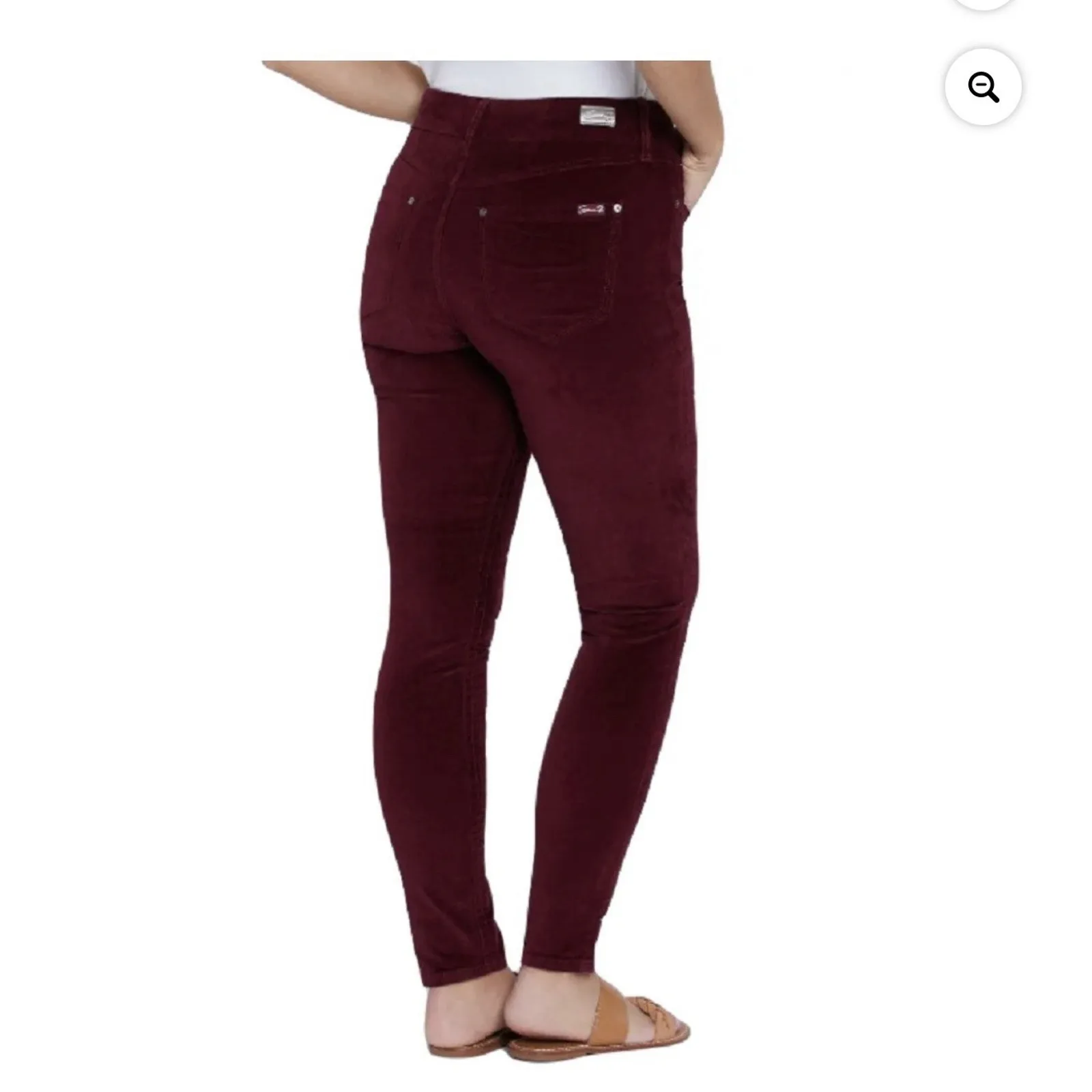 Seven 7 Pants TummyLess High Rise Skinny Red Velvet Cotton Blend Wome's Sz.8 - Image 3