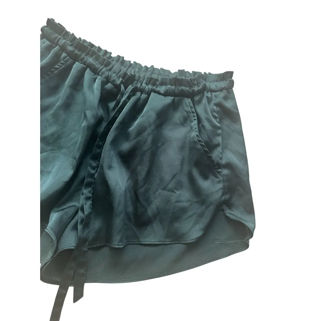 ABERCROMBIE & FITCH Dark Green Satin Sleepwear Shorts Size Small - Image 5