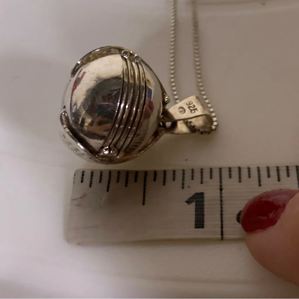 STERLING SILVER 925 ORB SHAPED PHOTO HOLDER CHARM AND CHAIN - Image 10