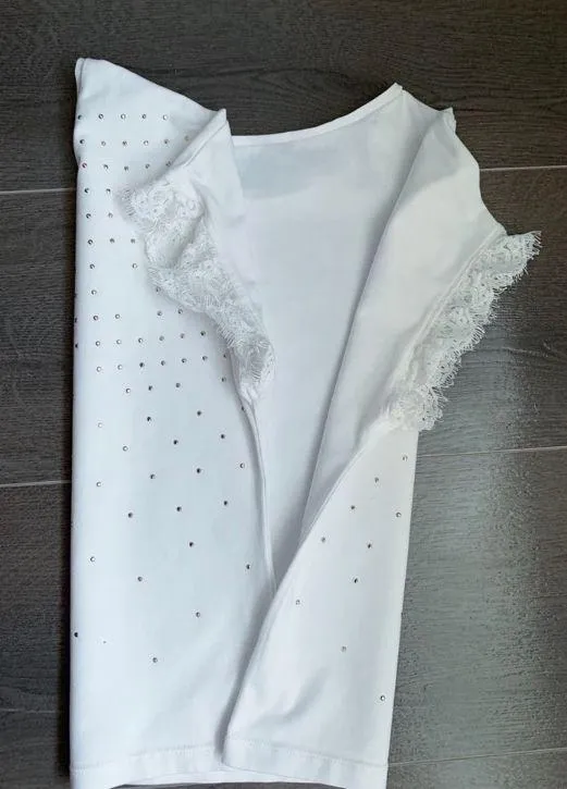 MAYORAL WHITE SHORT SLEEVED CROPPED TOP Size 18 (Teen)🤍 - Image 4