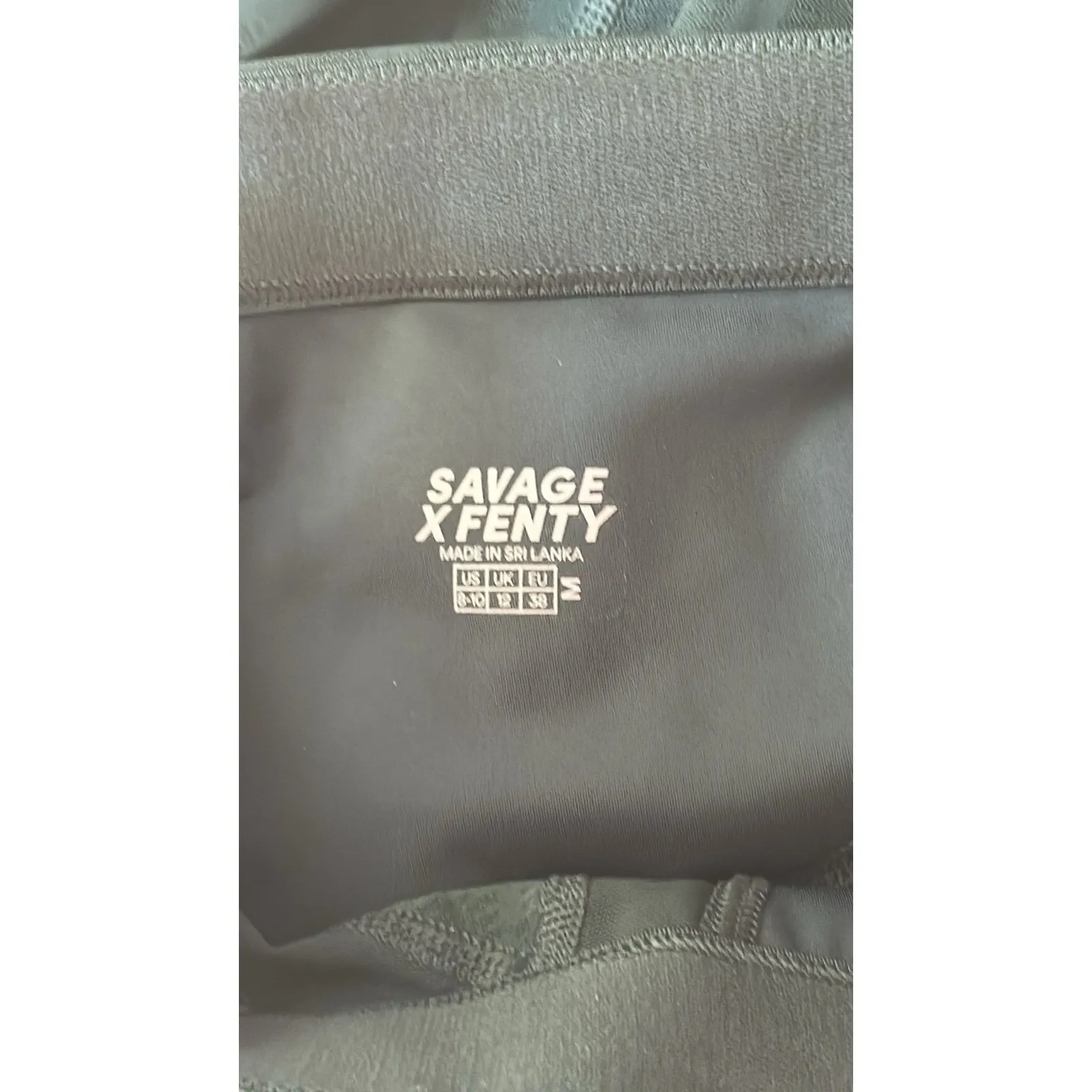 Savage X Fenty Mesh Diamond Pattern Tights Green Medium Size 8 - Image 10