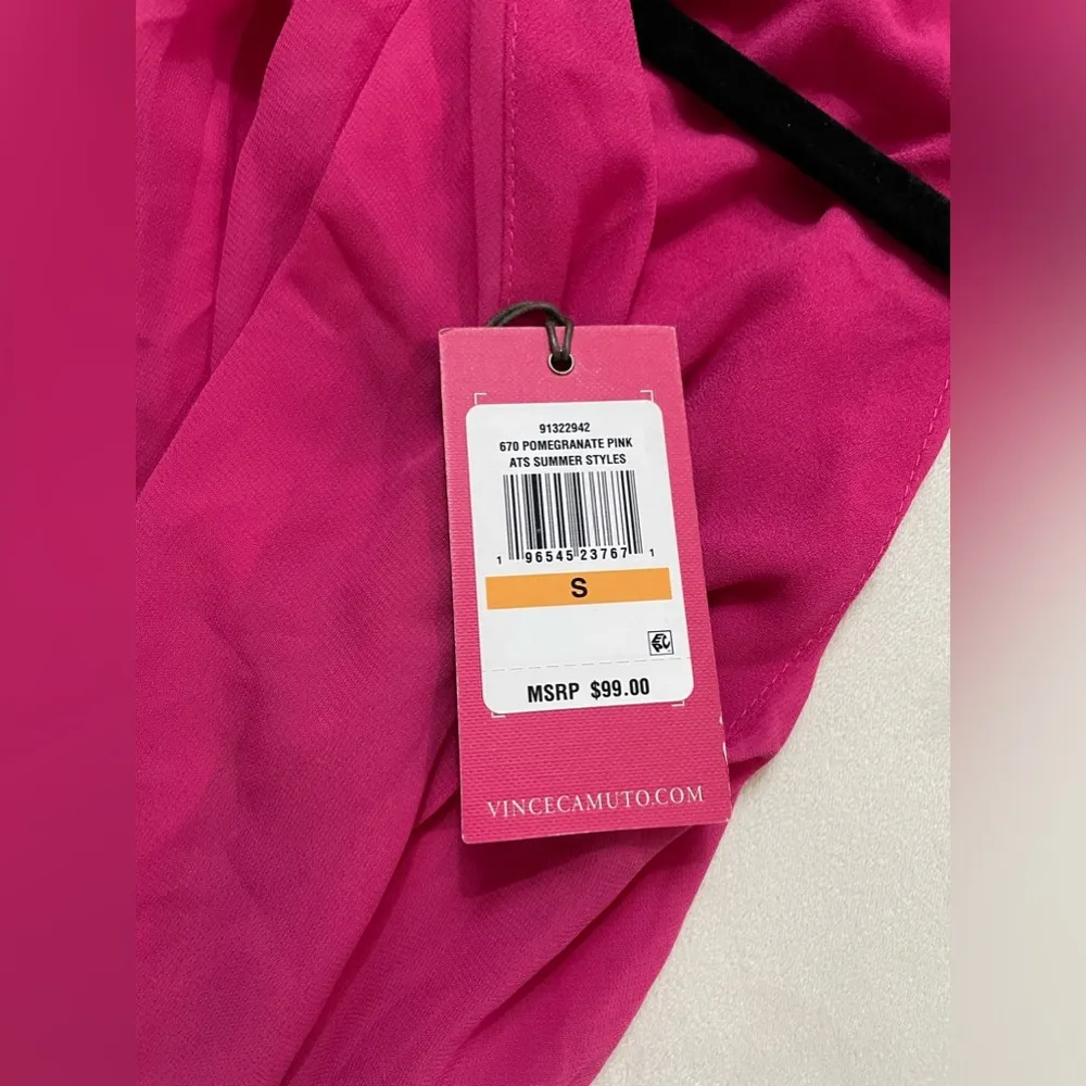 NWT Vince Camuto Halter Wide Leg Lined Jumpsuit Pomegranate Pink Size S - Image 5