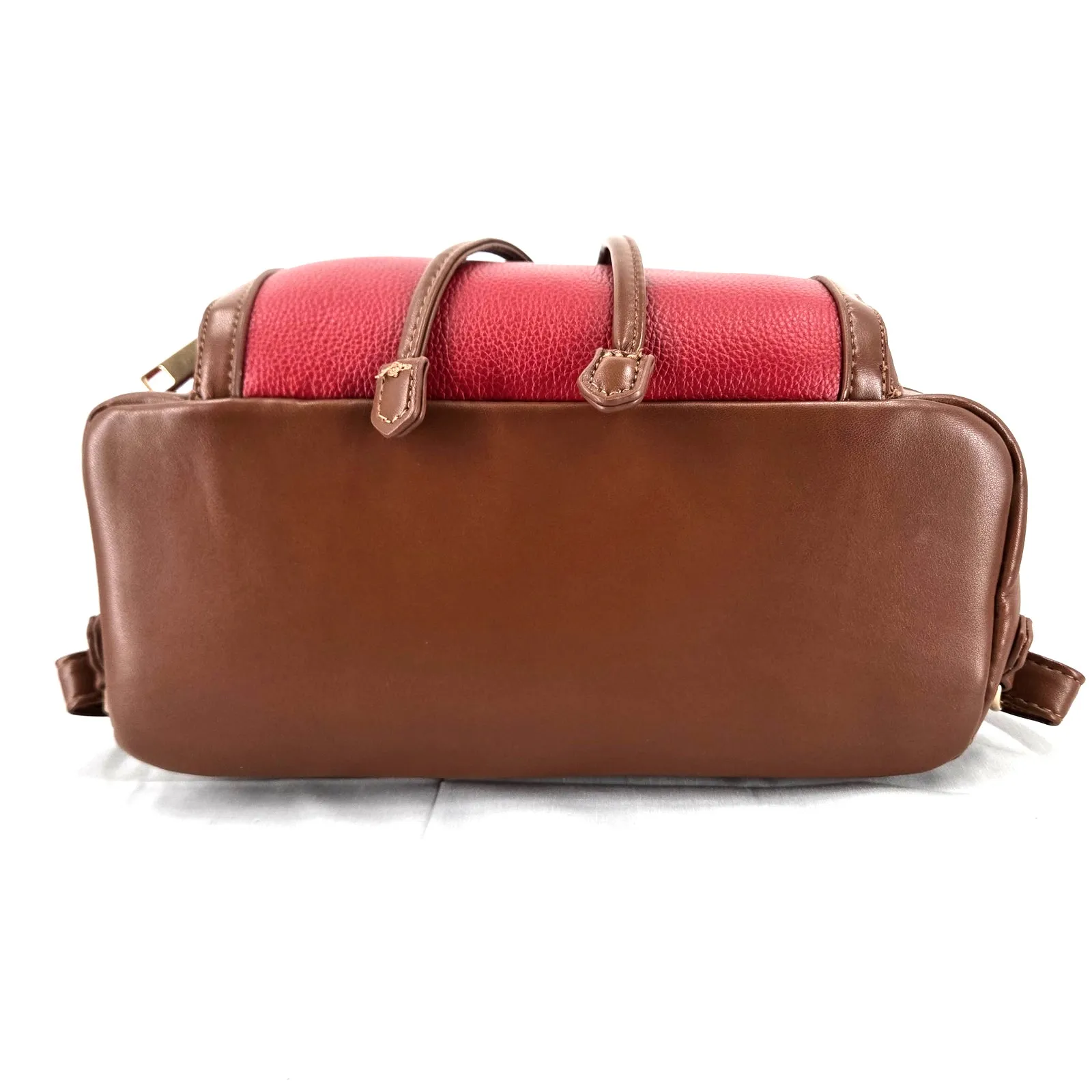 NWT Time and Tru Gabriella Drawstring Backpack Persimmon/Brown Chestnut Red - Image 4