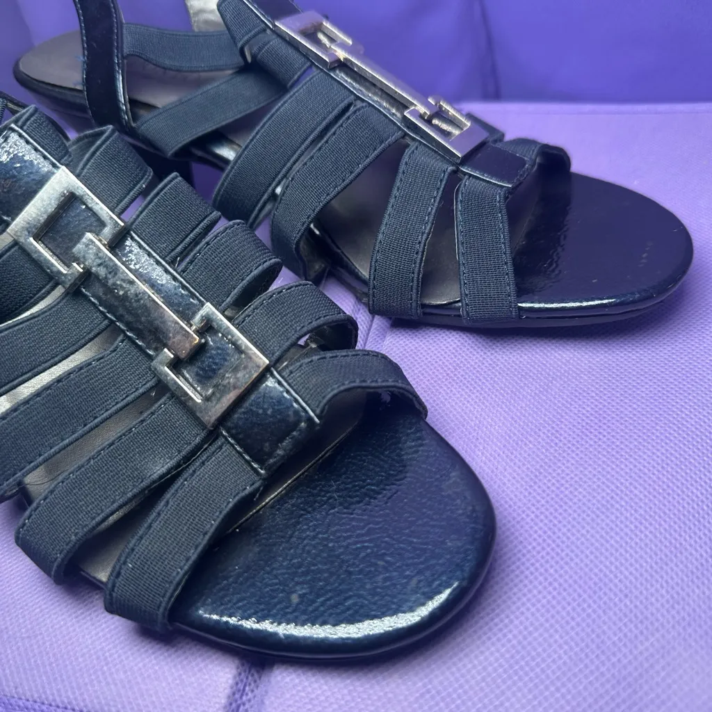 London Fog NewCay Women's Open-Toe Slip-On Strappy Classy Heels 7.5M - Image 2