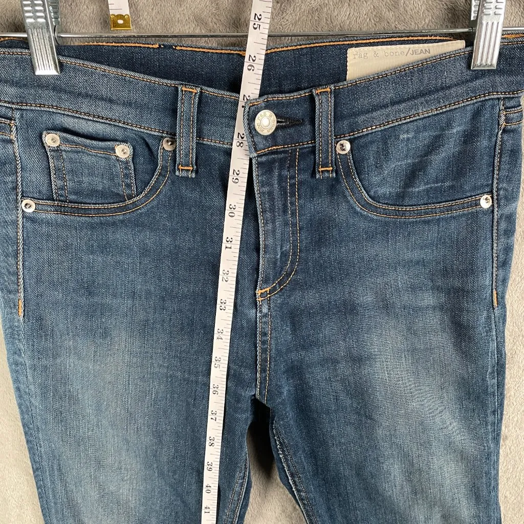 Rag & Bone Jeans Womens Size 25 High Rise 10 Inch Skinny Raw Hem Dark Wash - Image 6