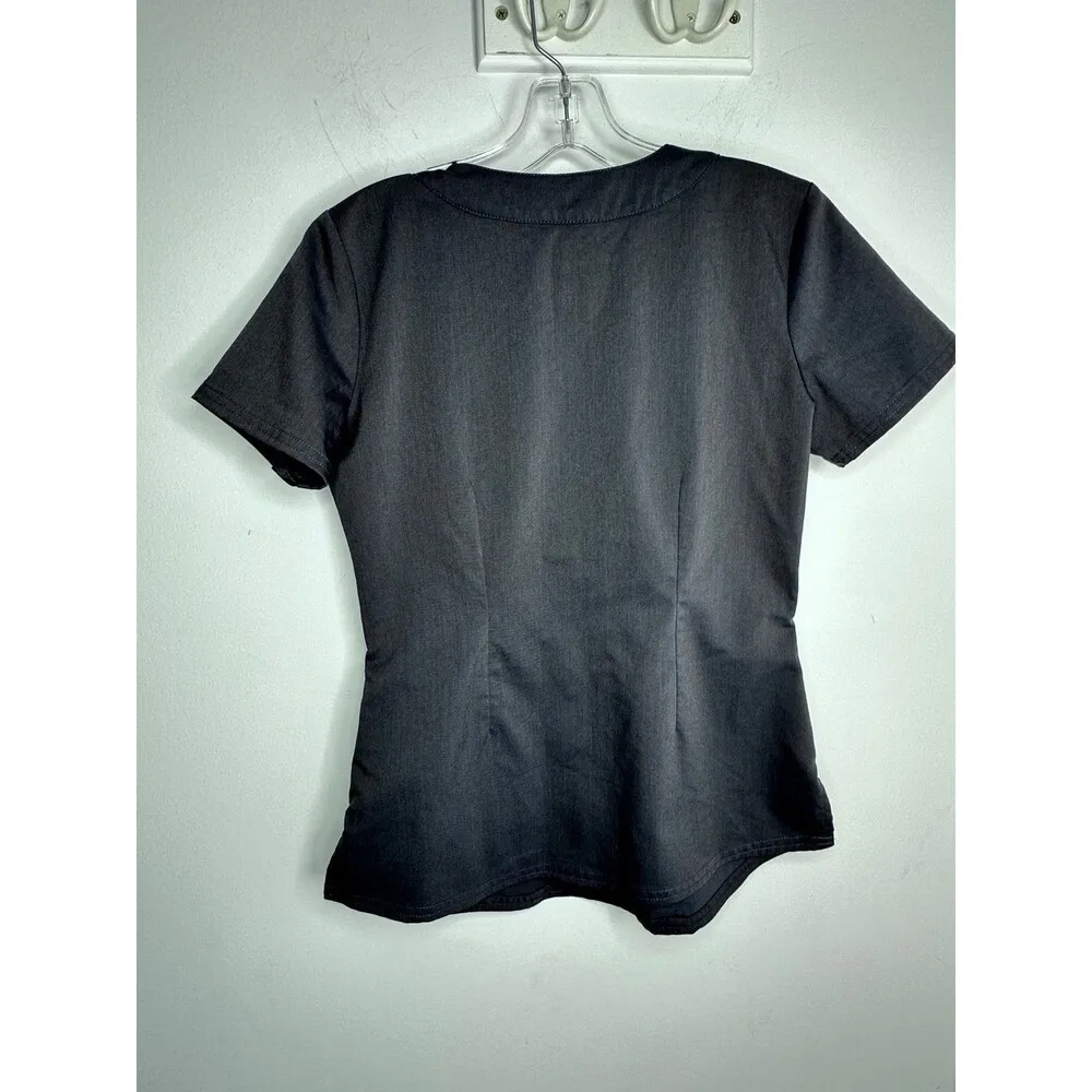 Purple Label by Healing Hands Scrub Top – Dark Charcoal Gray, Size XS - Image 4