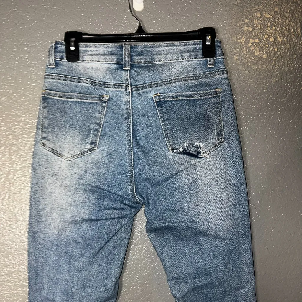 Blue Savvy Distressed Skinny Jeans Women’s W28 L34 Stretch Denim - Image 2