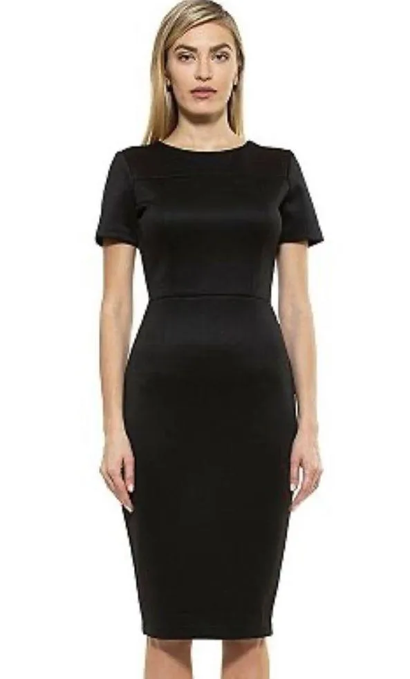 ALEXIA ADMOR NEW NY Black Scuba Midi Dress - Image 2