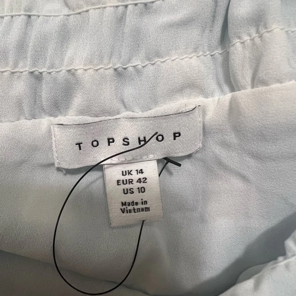 NEW Topshop Blue Gingham Smocked Tiered Midi Skirt Size 10 US $68 - Image 6