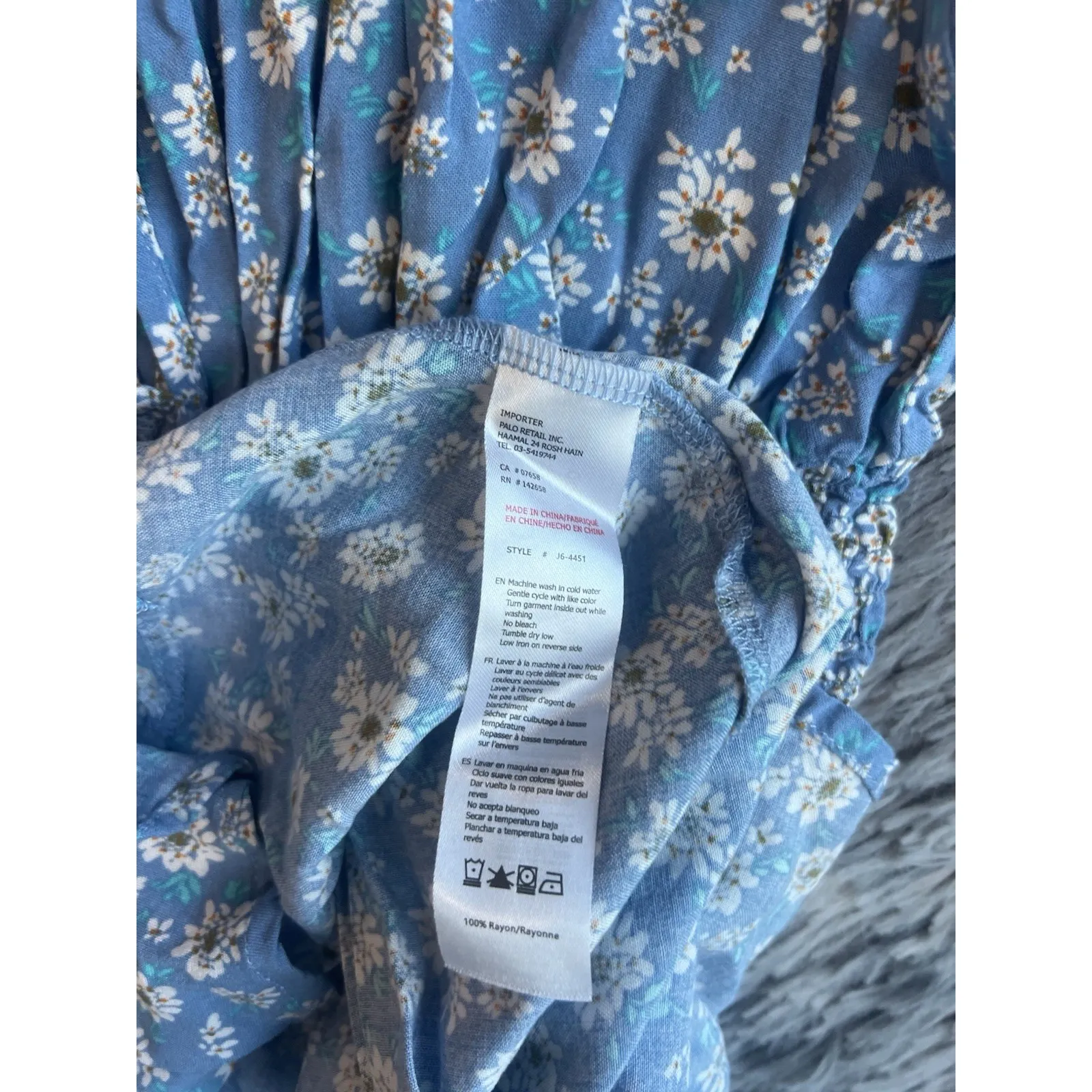 Charlotte Russe Small Blue  Floral Mini Dress  Badydoll Smocked Cottagecore - Image 4