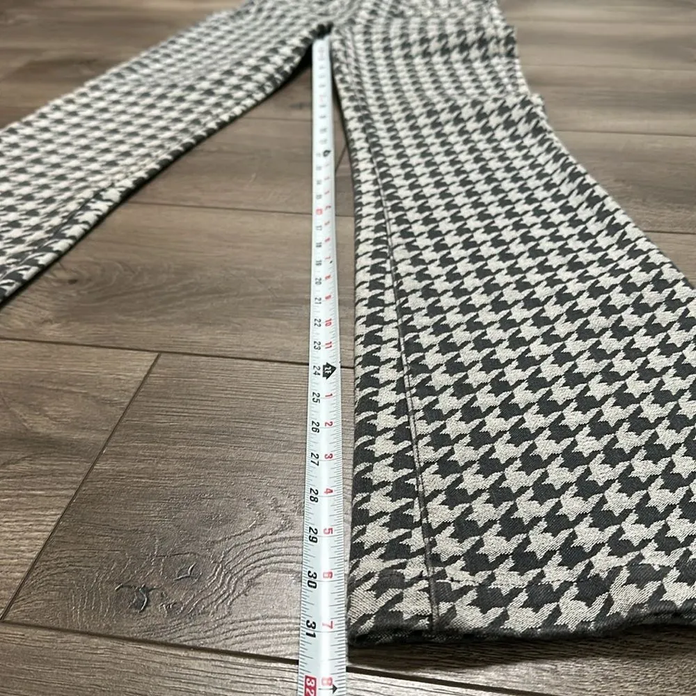 7 For All Mankind Vintage Mid Rise Houndstooth Flare Trouser Pants Black Gray 24 - Image 14