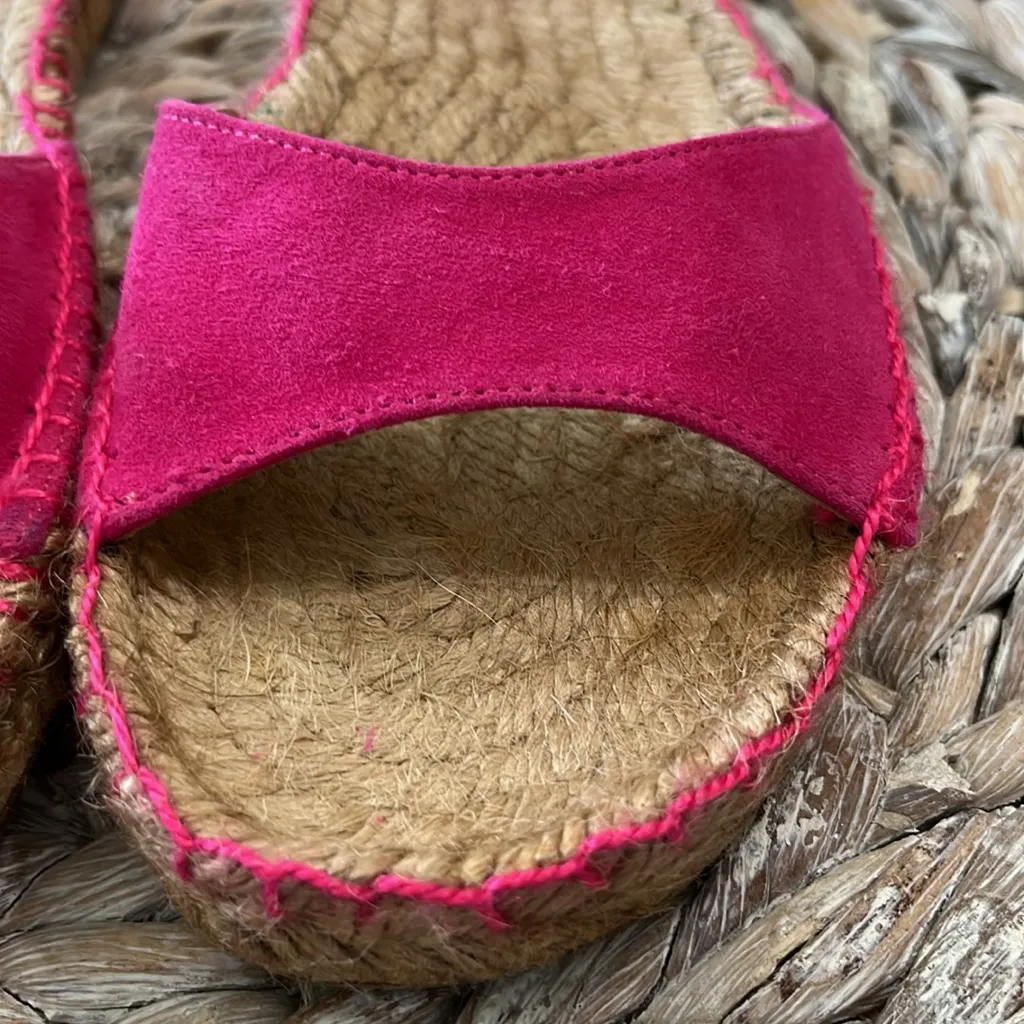 Lauren Ralph‎ Lauren Caliana Fuchsia Suede Espadrille Sandals Size 7.5 - Image 3
