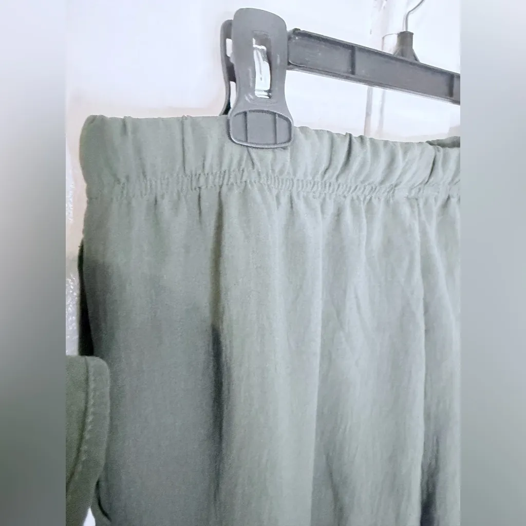 Ekouaer 2pc Lounge Set Womens M Olive Green Top & Wide Leg Pants NWT - Image 8