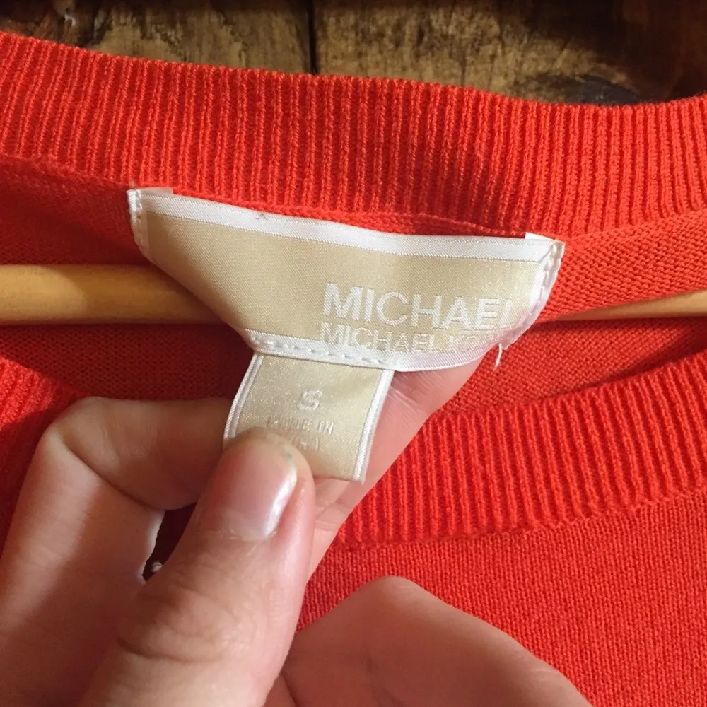 Michael Kors orange and navy sweater - Image 2