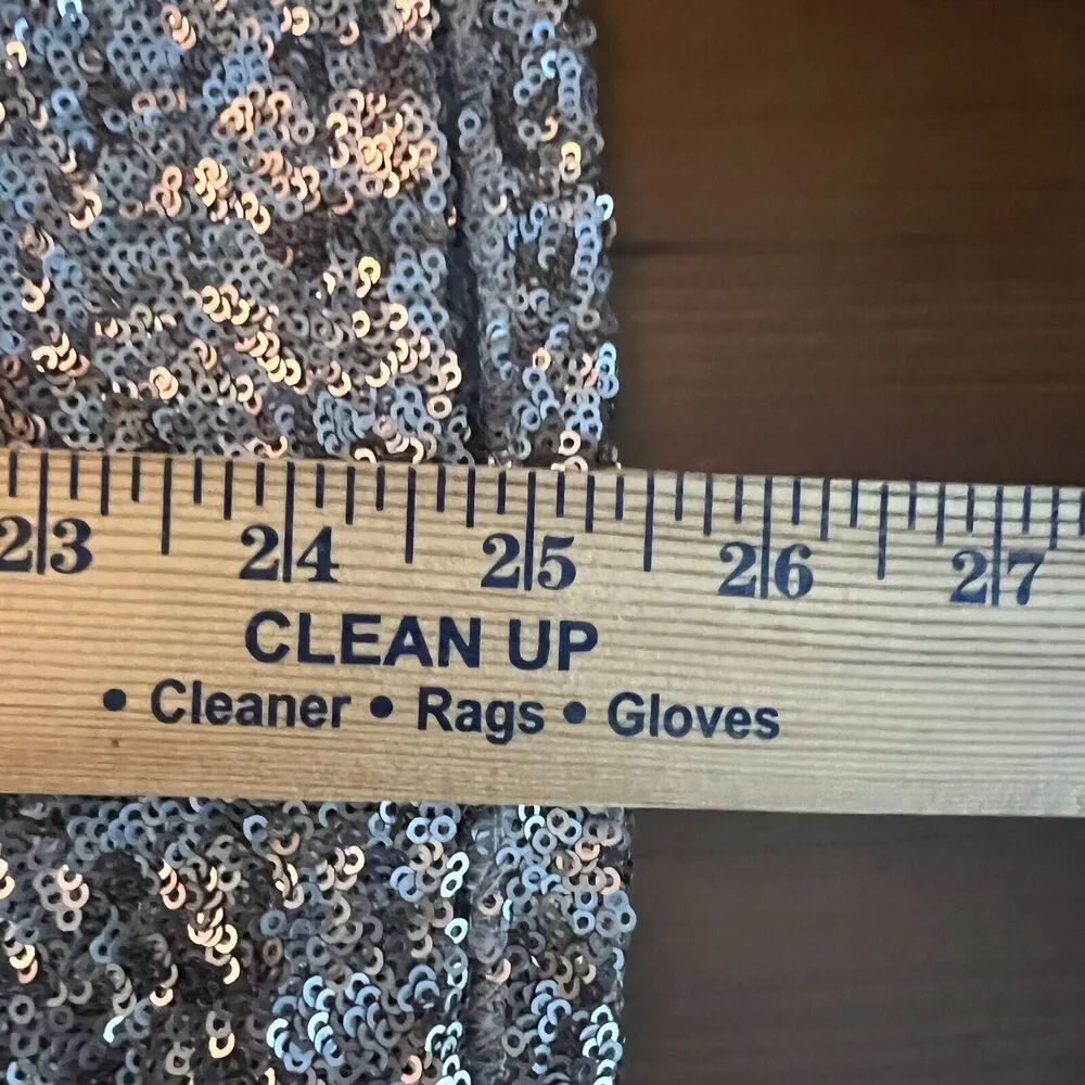 Anthropologie VELVET Top by Graham & Spencer Size S Vonnie Sequin Pewter Gray Silver - Image 9