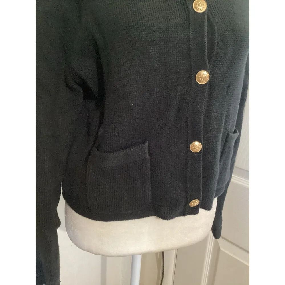 J. Crew Relaxed Emilie Sweater Lady Jacket White Black Cotton Knit S - Image 3