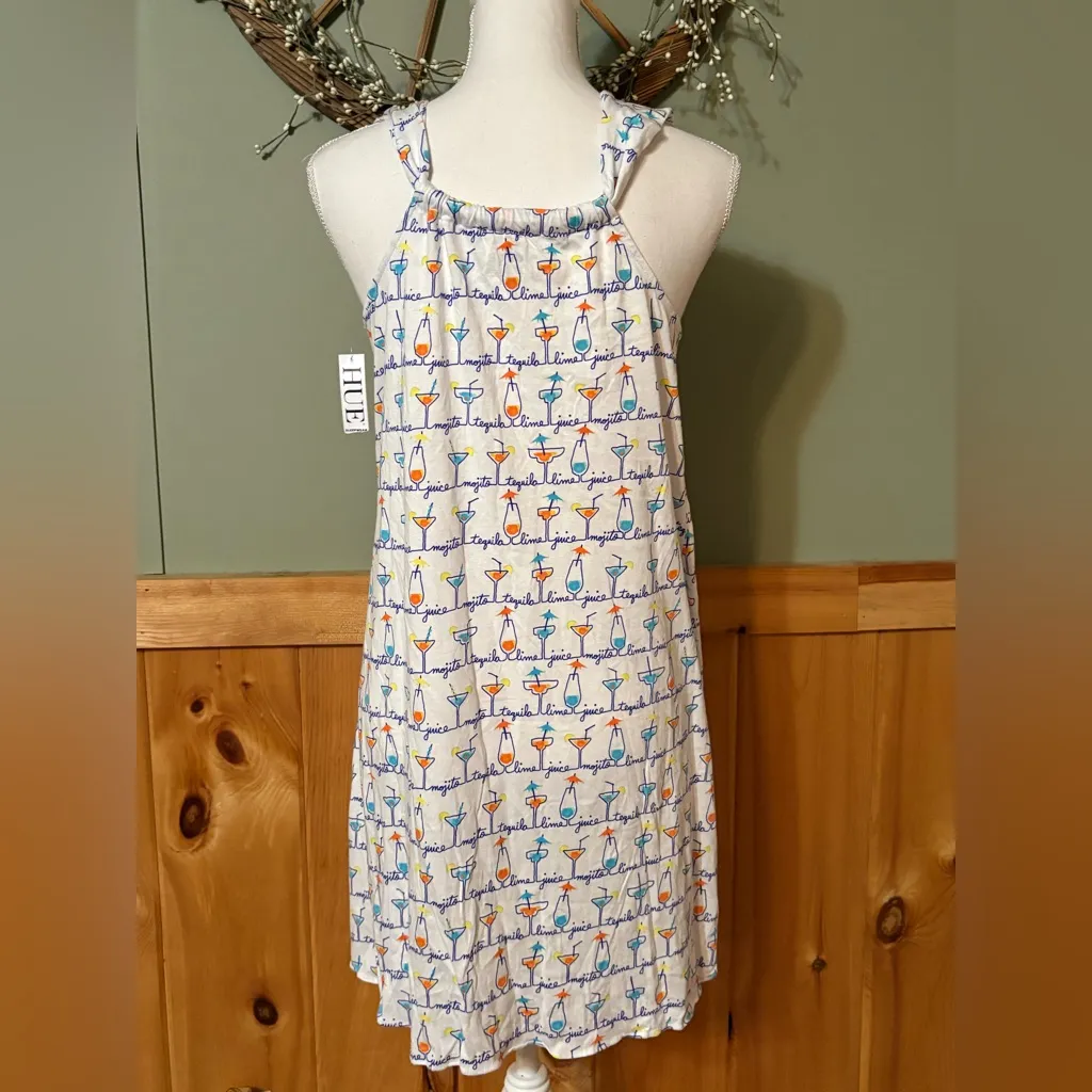 HUE NWT Women's Cocktail Print Nightgown size Medium - Image 4