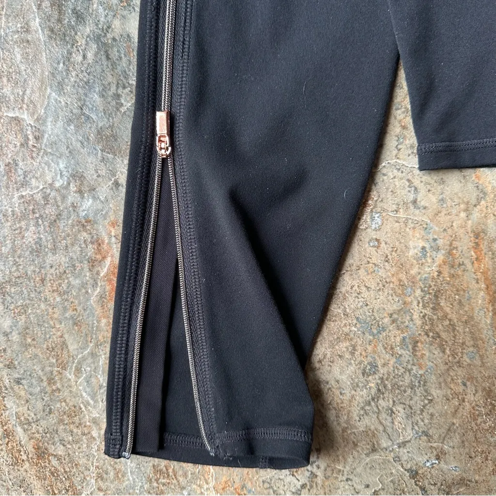 Athleta High Rise Copper Zipper Chaturanga Tight Women's Size Small Black - Image 8