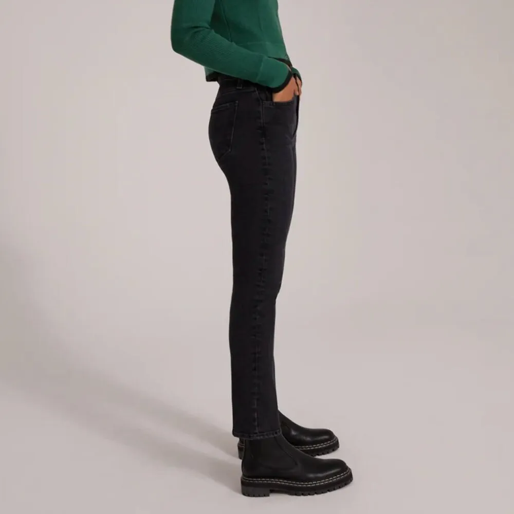 Favorite Daughter The Erin High Rise Slim Straight Jeans Boulder Washed Black 29 - Image 2
