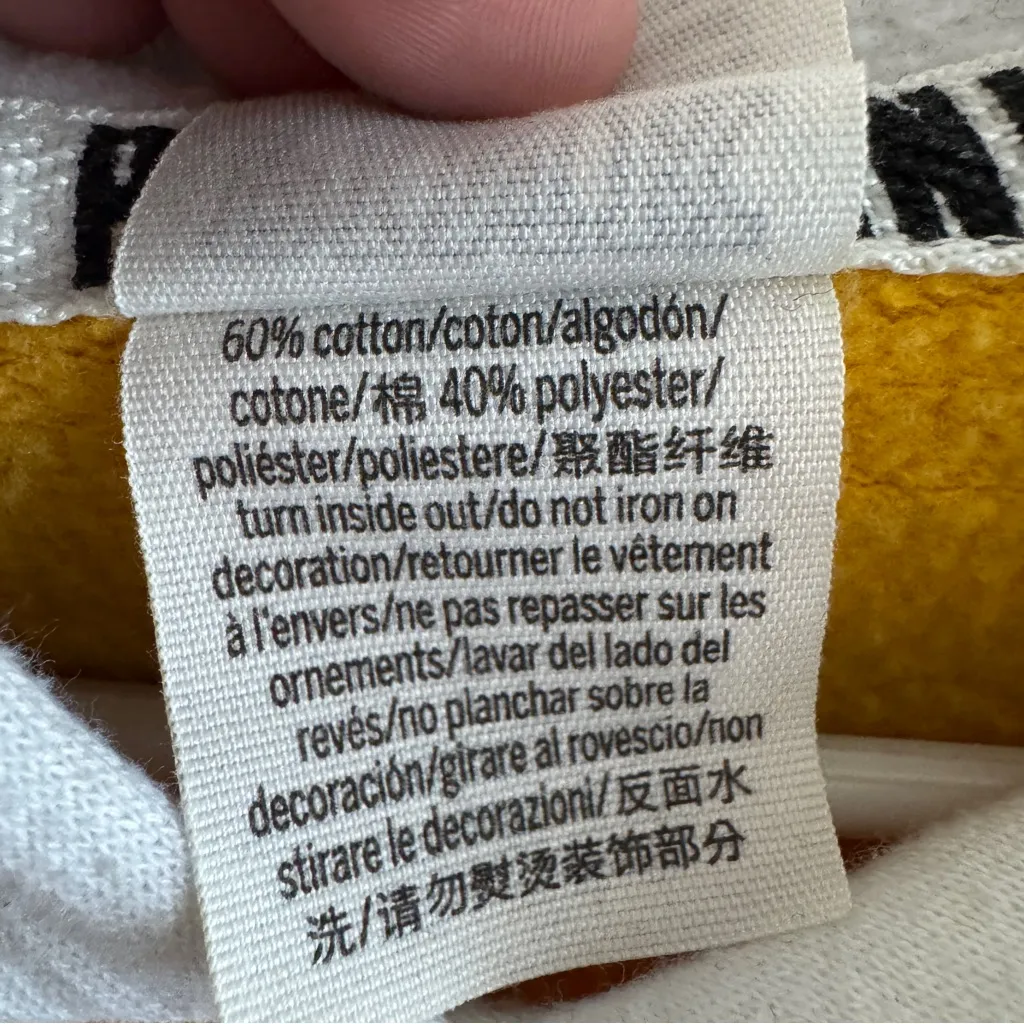 Pink Victoria’s Secret yellow black white hoodie size large - Image 3