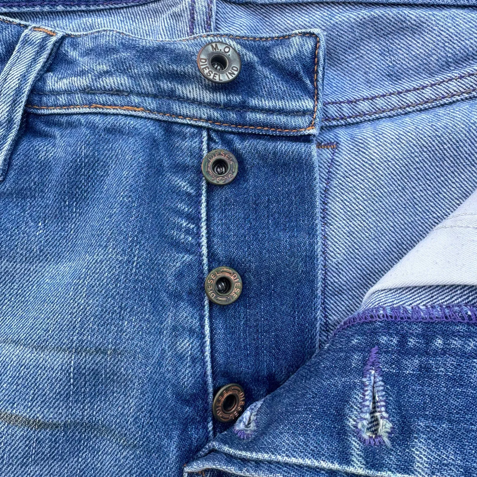 VTG Y2K Diesel Jeans Sz 30 Mid Rise Flare Faded Distressed Custom Skater Grunge - Image 9