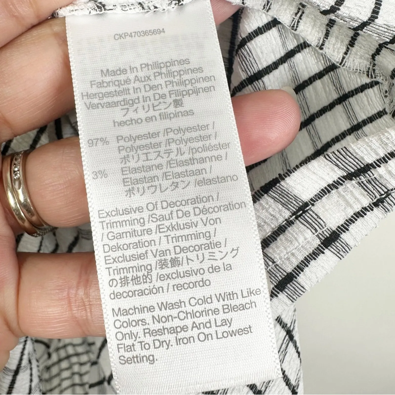 NEW Madewell Size Large Omaha White Black Gingham Tiered Puff Sleeve Shirt - Image 11