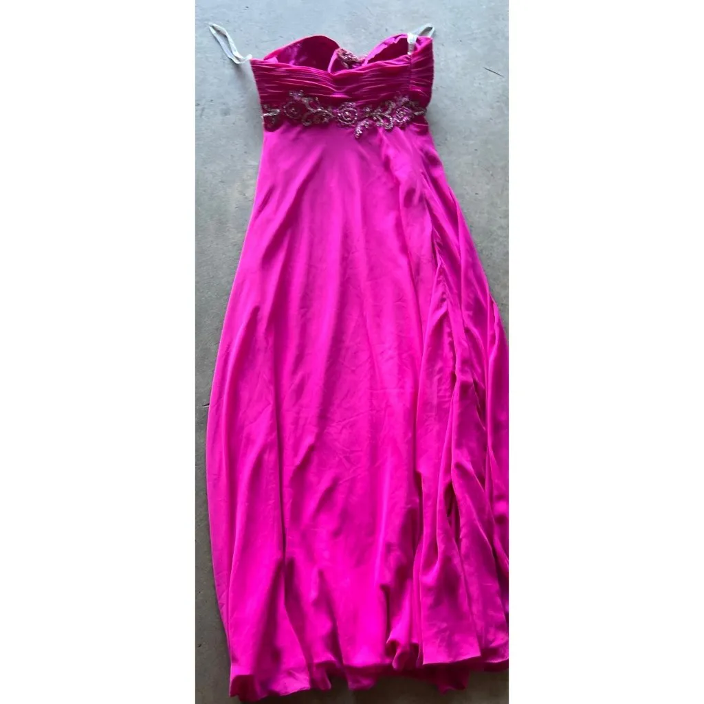 Vintage Fiesta Women’s Prom Formal Hot Pink Stones Layered Dress Women’s Size M Size M - Image 9