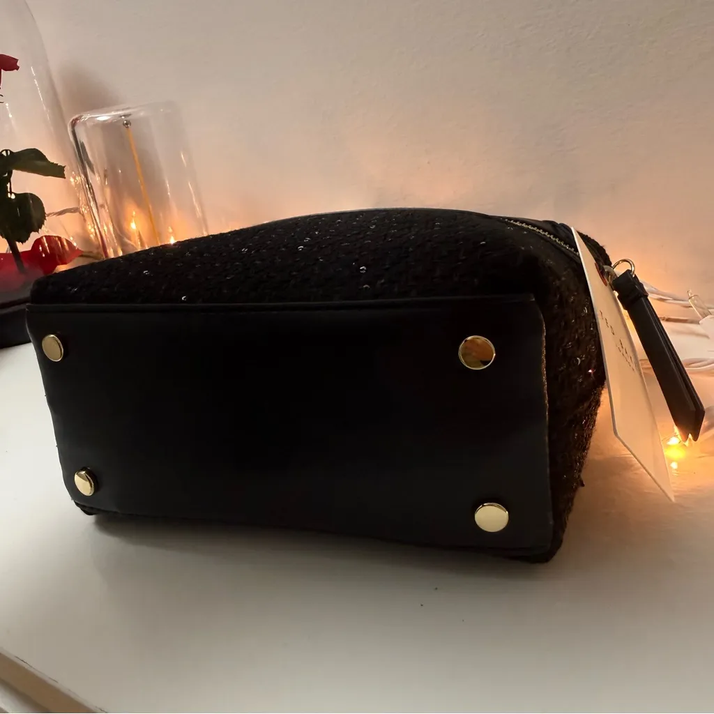 Ted Baker Black Textured tweed crossbody bag - Image 6