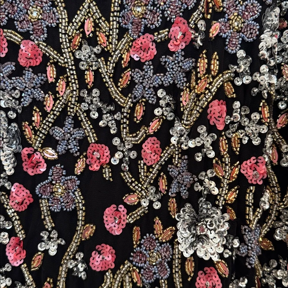 Mac Duggal 5751 Black Embellished Flutter Cap Sleeve V-Neck Gown Size 22W NWT - Image 10