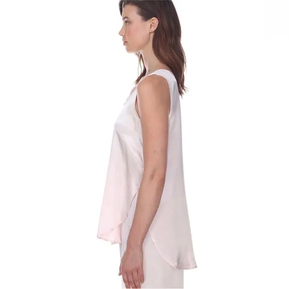 PJ Harlow Jackie Satin Camisole Blush‎ Pink Tank Top XS Silk Blend Pajama Lounge - Image 3