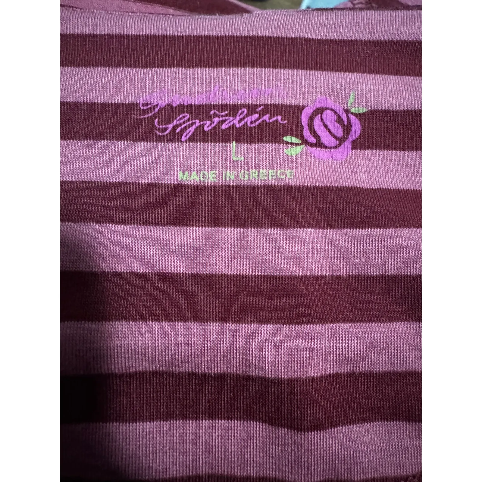 Gudrun Sjödén Organic Cotton/Modal Striped Dress Size L Lagenlook Scandi Style Size L - Image 5