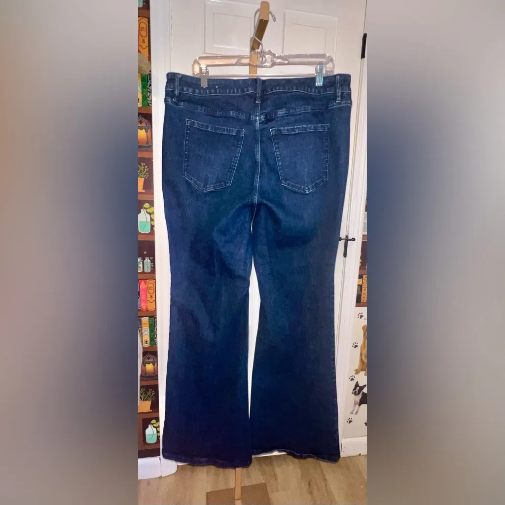 Lane Bryant Dark Blue High Rise Dressy Flare Jean Size 16 - Image 8