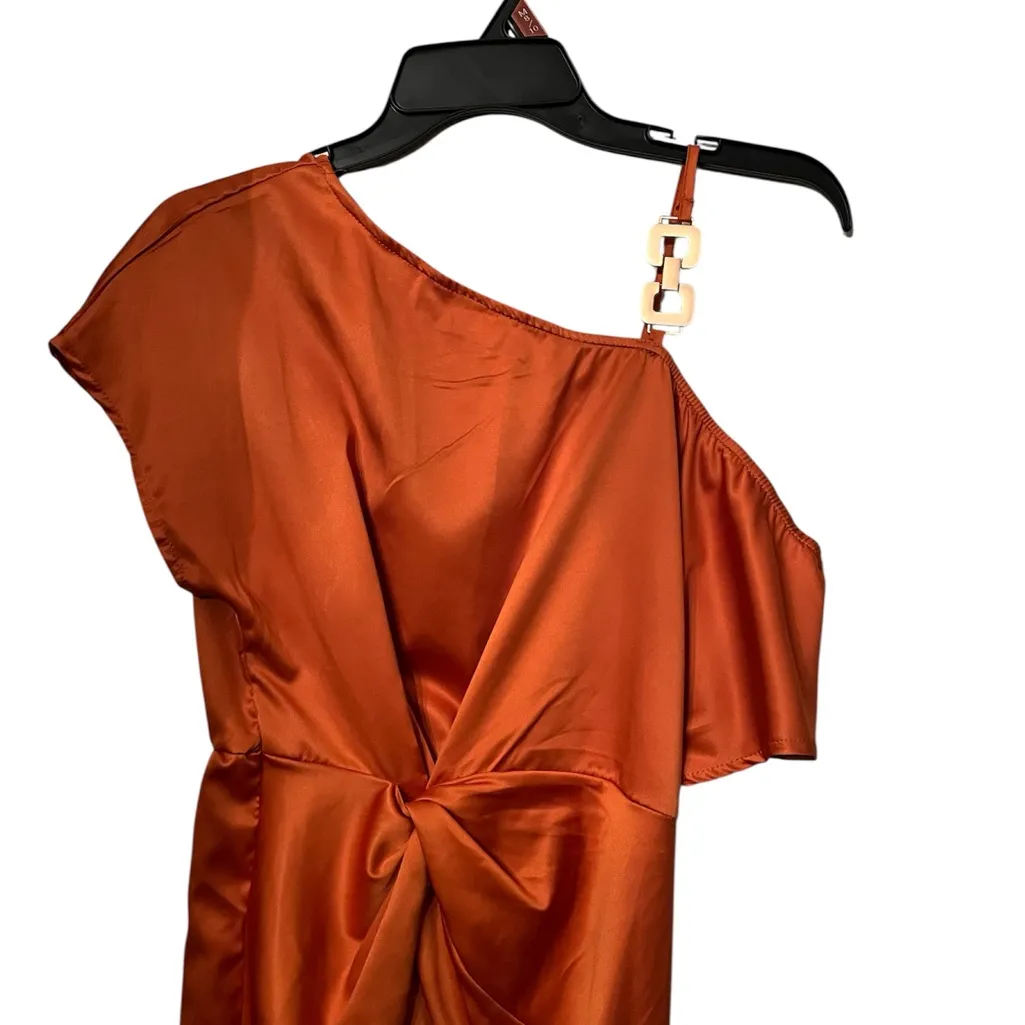 SHEIN Asymmetrical Orange Dress - Image 3