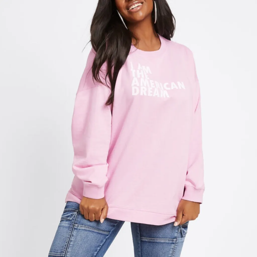 NWT Dubgee By Whoopi I AM THE AMERICAN DREAM Top Pink - Image 3