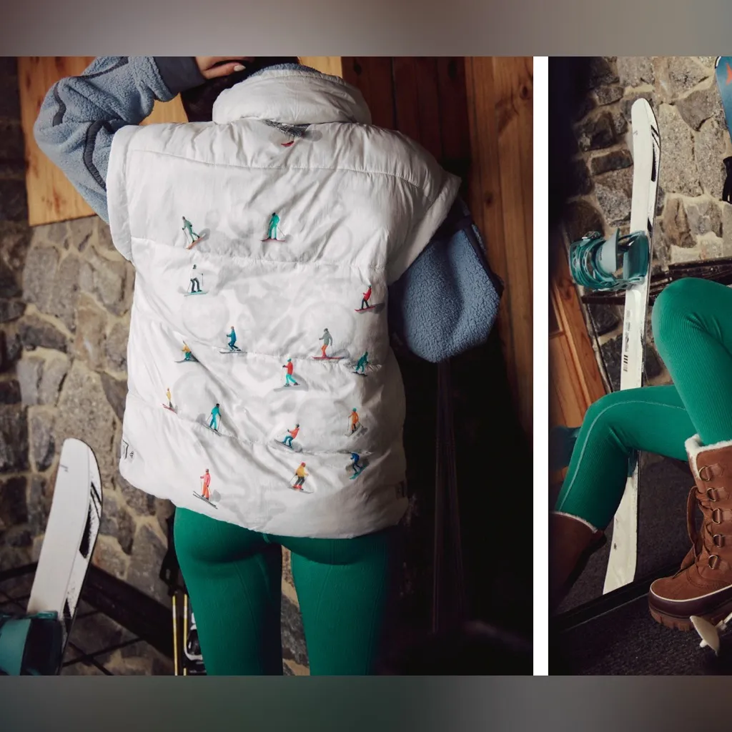 NWOT Free People FP Movement In A Bubble Printed Puffer Vest - ski combo - small - Image 5