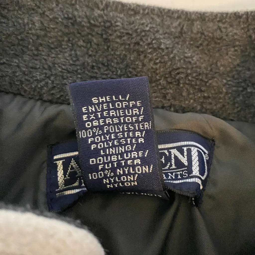 Lands' End Sweater Fleece Vest Womens Large 14-16 Cream‎ Gray Full Zip Pockets - Image 11