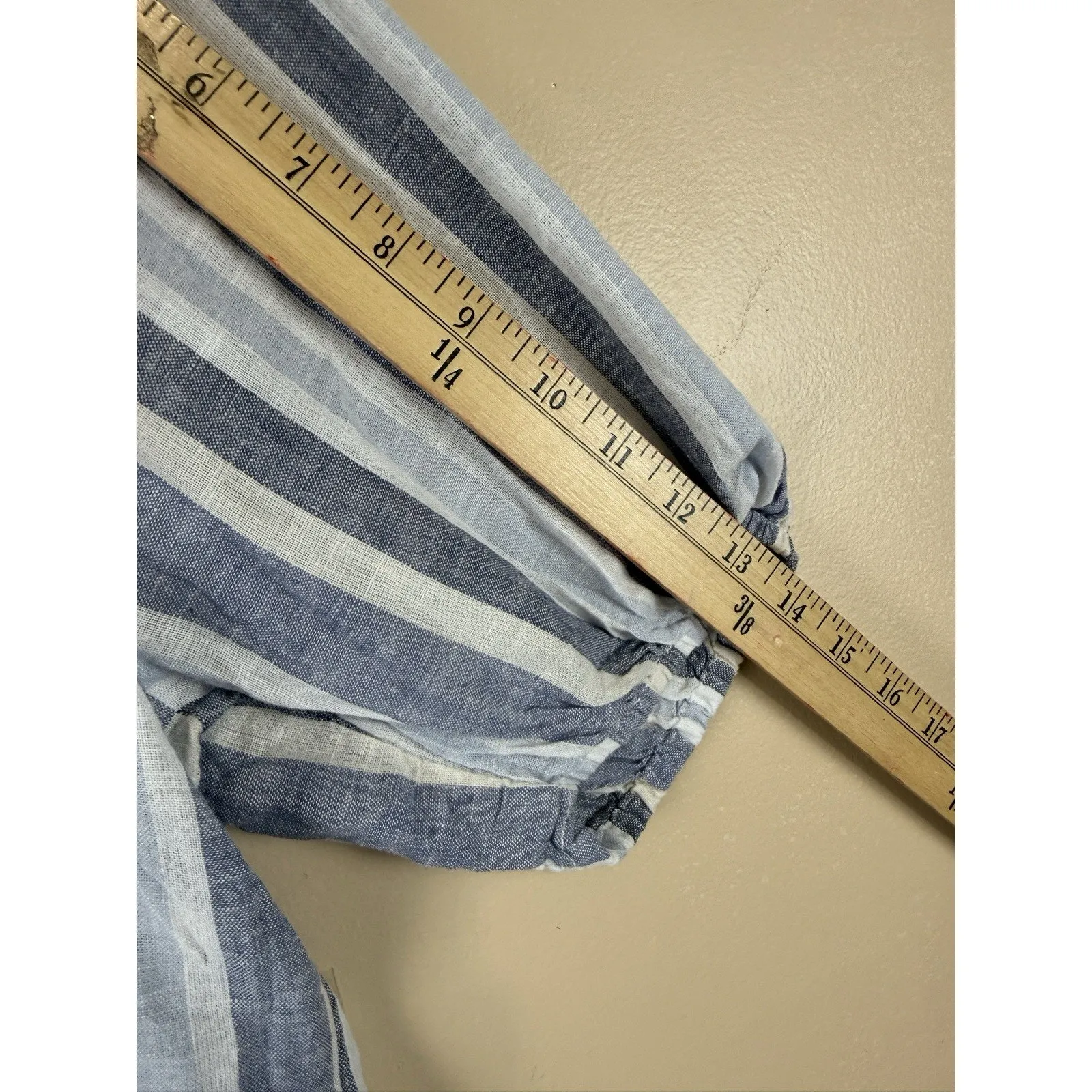 BEACHLUNCHLOUNGE Women’s Luca Blue A-Line Dress with Puff Sleeves Size M - Image 13