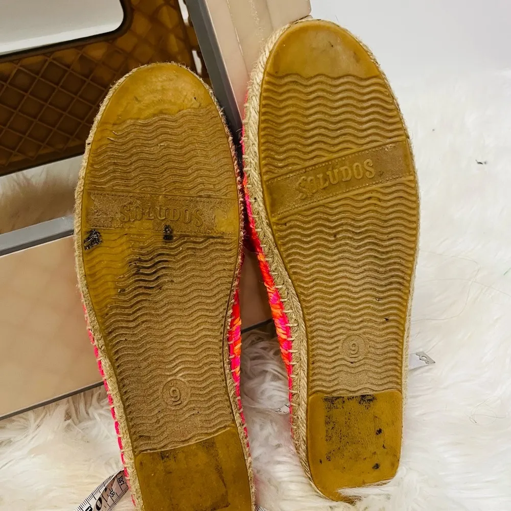 SOLUDOS Malhia Kent plaid bright boho espadrilles shoes size 9 pink oran… - Image 6