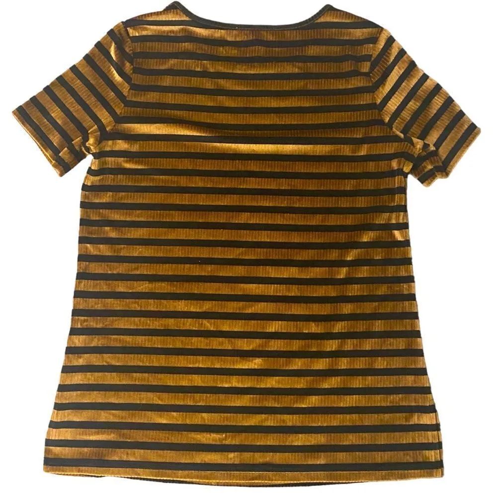 Joy Joy Black and Gold Striped Top - Image 4