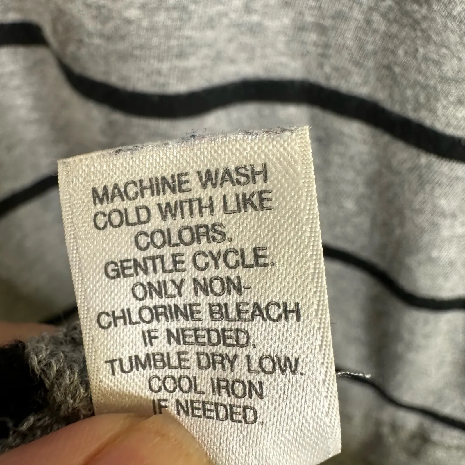 J Jill Womens size Medium Striped Tunic Jersey Knit Shirt Dress Gray - Image 9