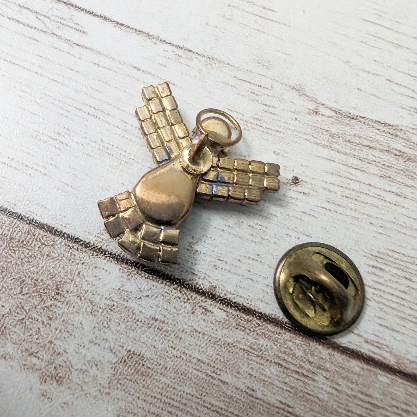 Vintage Ballou Reg'd Brooch / Pin Angel Deep Purple/Red Gem and Clear Gems - Image 4