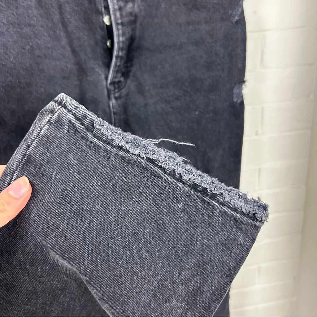 Abercrombie & Fitch The Dad High Rise Washed Black Distressed Jeans Size 29/8 - Image 6