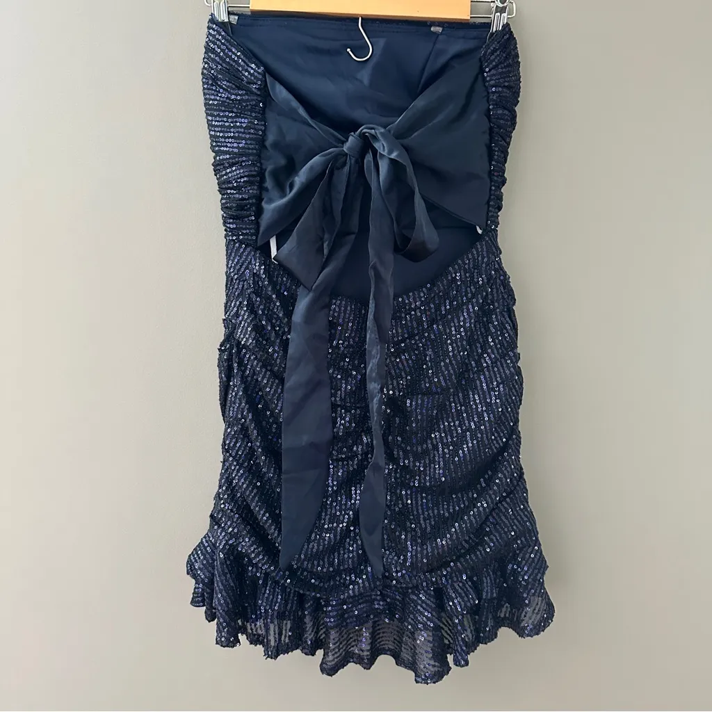 Elegant Navy Blue Strapless Dress size 8 NWT - Image 5