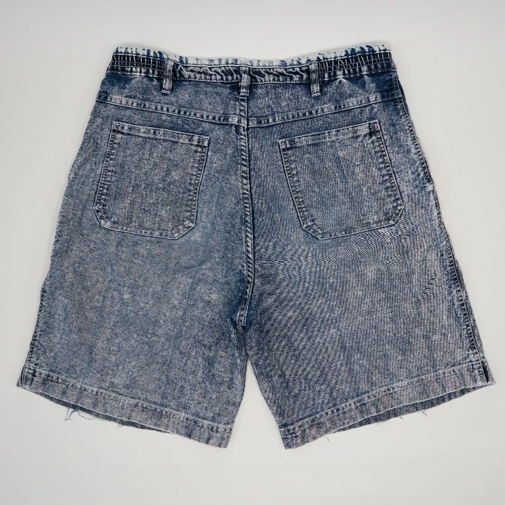 Vintage 80s Saturdays Acid Wash Jorts Jean Shorts Size 31 - Image 4